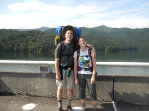 Dad and I on Fontana Dam.  We reached the end!
