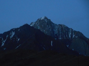 Early morning light on Mr. Morrison, seen from the road